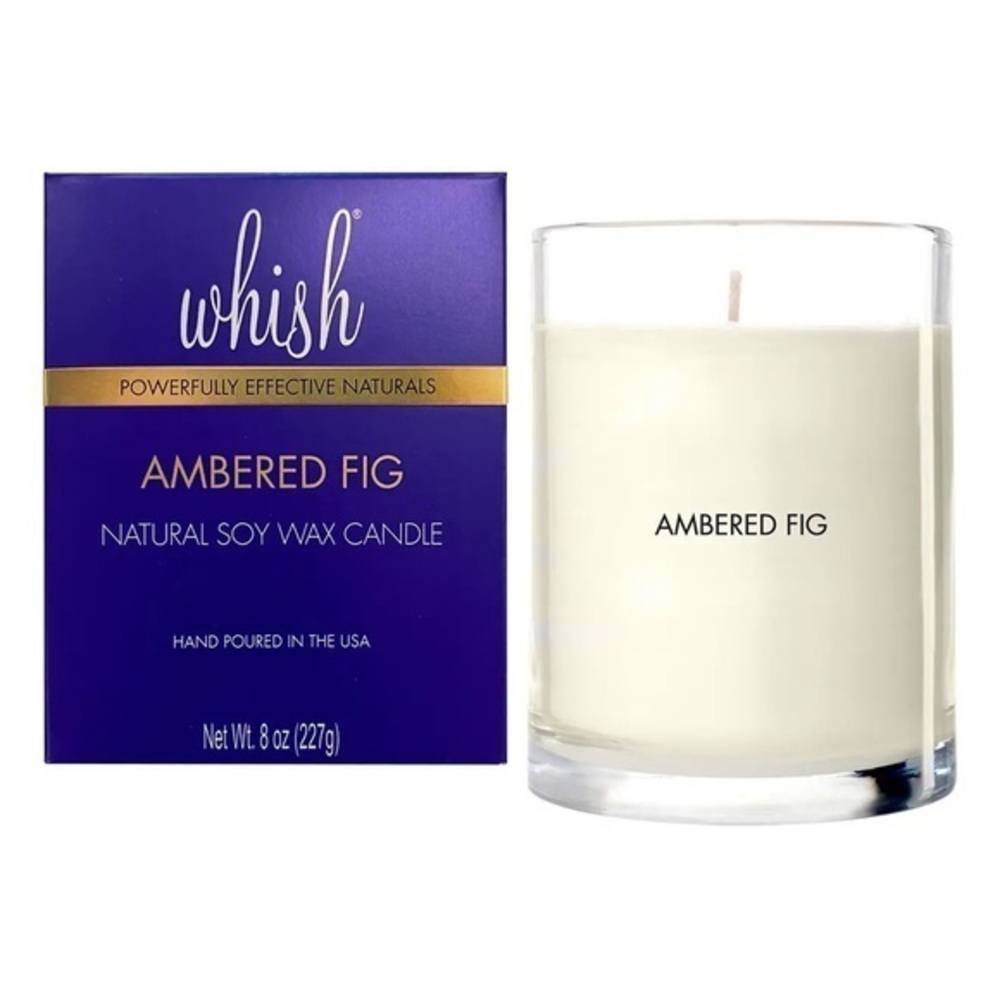 Whish Ambered Fig Candle 8oz New L-II